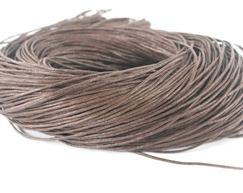 Brown 1mm Waxed Polyester Cord Thread for jewelry Macrame making Knotting Twisted necklace bracelets cord Kumihimo braided wax jewelry Cord