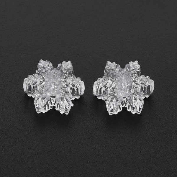 Clear white Snowflake flower Acrylic Beads For Jewelry Making Loose Spacer Bead Bracelet Necklace Charm Jewelry Finding winter holiday craft