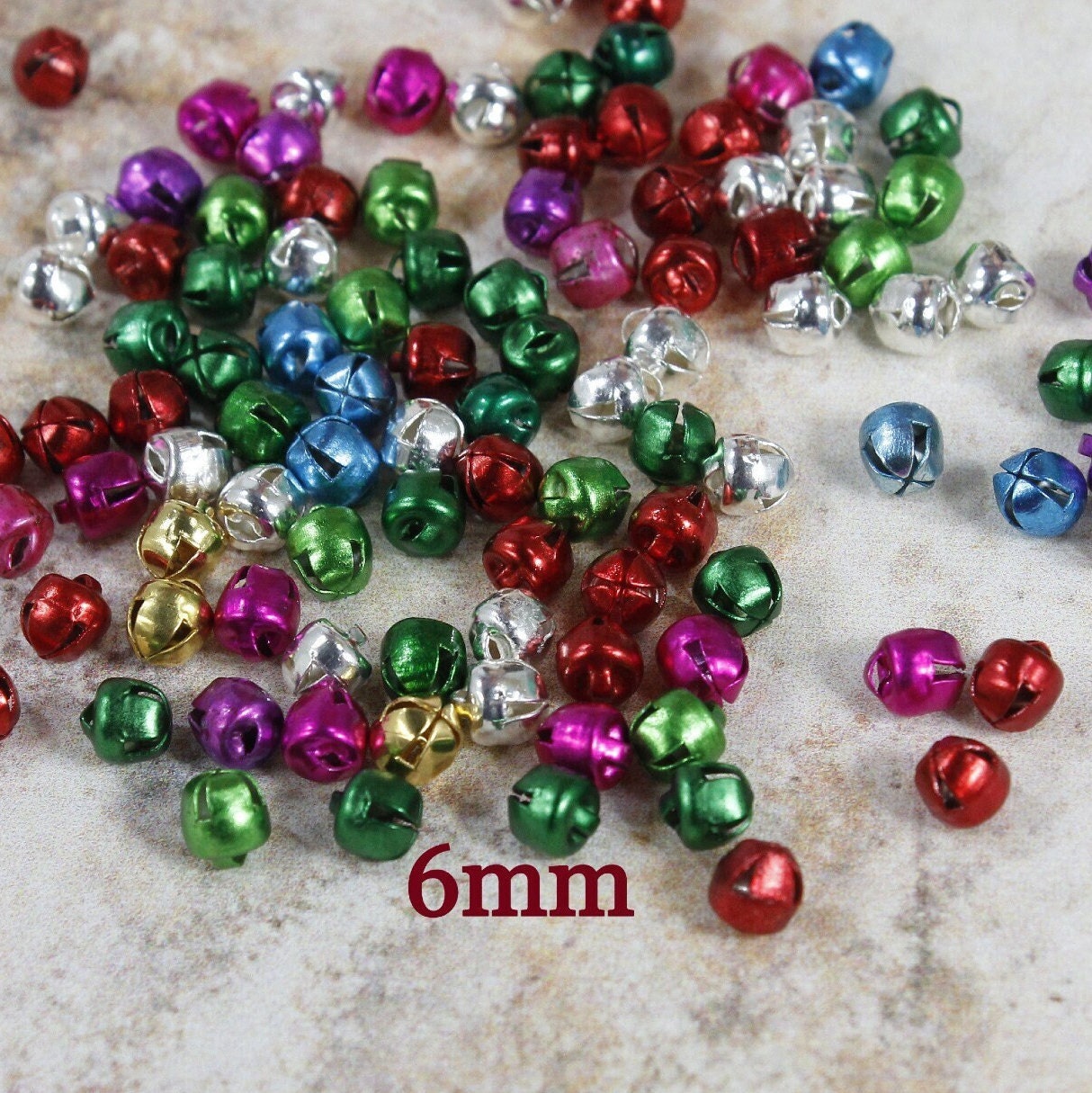Christmas Jingle Bells, Multi-Color Tiny Bells, 9x8mm, 25 pieces – Nature  Beads