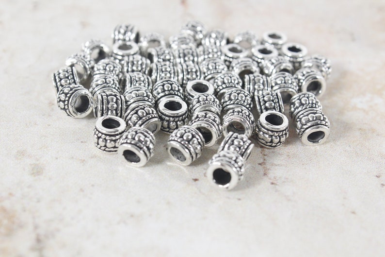 Antique silver bronze cooper Spacer barrel Metal Loose 3mm large hole Beads Supplies For DIY Jewelry Making bracelet making man jewelry bead