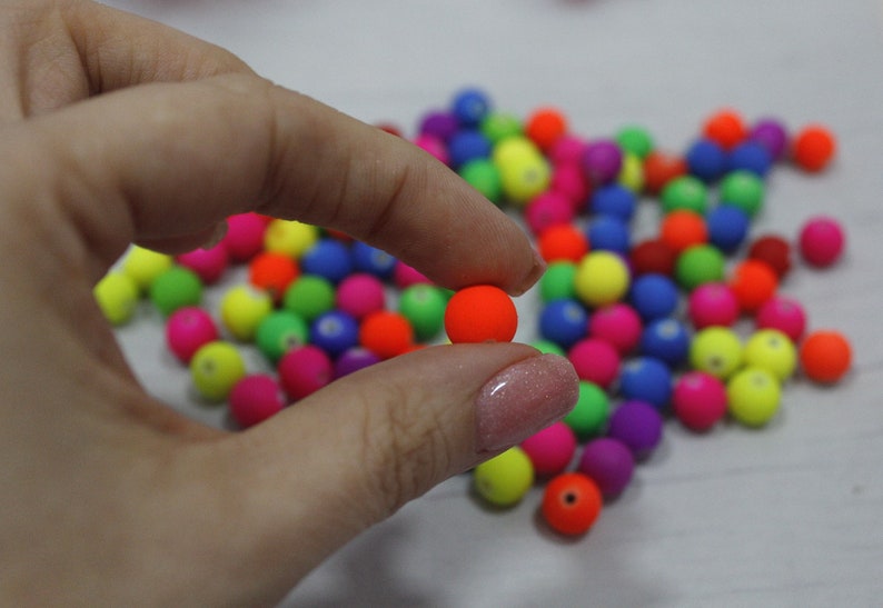 10mm bright colorful beads for jewelry making Neon matte round beads Kid bead for bracelet making Jewelry supplies Jewelry findings