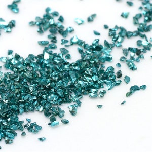 Pine green Irregular crushed broken glass medium size glass chips glitter stone decoration uv resin epoxy fillings Jewelry making supplies
