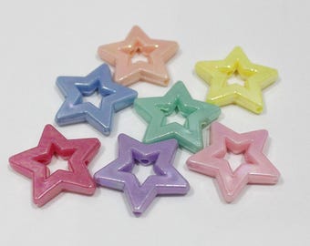 Chamäleon Opaque Stern Charms: Irisierende Pastell Spacer Pack, gemischte Farbe Schmuck Zubehör