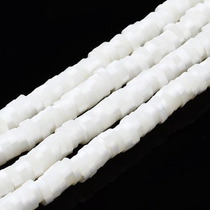 Snow white 6mm polymer clay heishi beads for jewelry bracelet making summer color bead candy color beads Flat round kid bead