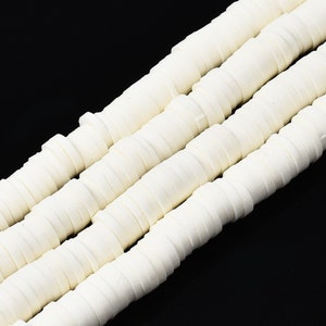 4000 White Clay Beads for Bracelet Making Kit Flat Round Polymer Clay Beads  6mm 