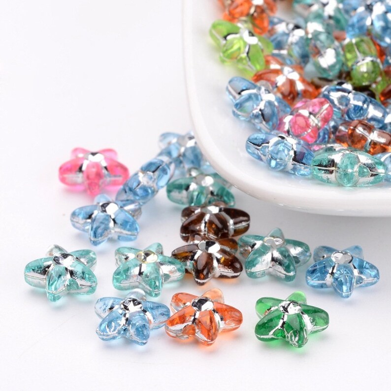 Transparent Beads Crystal Star Beads Jewelry Making Supplies Etsy