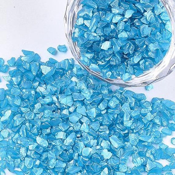 Blue irregular crushed broken glass nail art Small glass chips glitter stone glass chips uv resin epoxy Jewelry making supplies