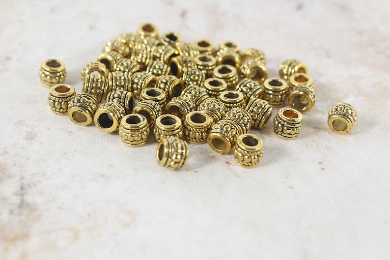 Antique silver bronze cooper Spacer barrel Metal Loose 3mm large hole Beads Supplies For DIY Jewelry Making bracelet making man jewelry bead