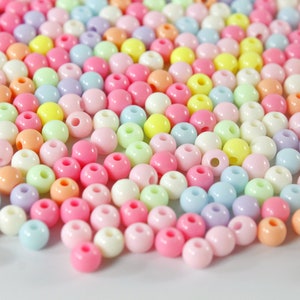 Ronde acrylkralen snoepkleur: kindersieraden maken (6 mm, 8 mm, 12 mm)
