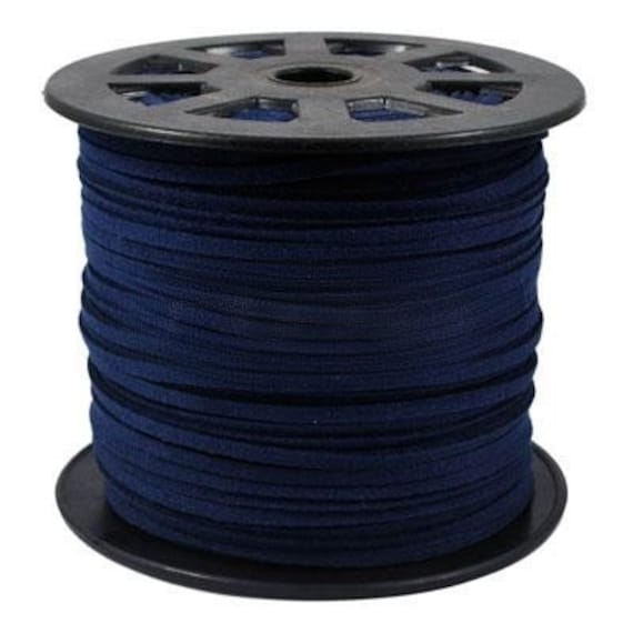Dark navy blue 3mm faux leather suede jewelry cord Faux suede string cord for jewelry bracelet making Jewelry Supplies Flat velvet Cord
