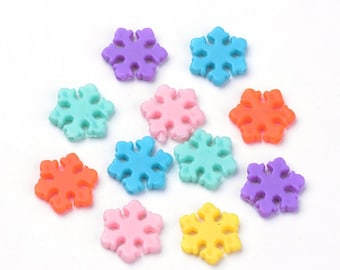 Mixed color Snowflake flower Acrylic Beads For Jewelry Making Loose Spacer Beads Bracelet Necklace Charm Jewelry Finding