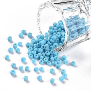 3mm sky blueglass seed beads for jewelry making , bracelets, chokers, necklaces Beading work supplies
