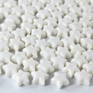 Colorful acrylic star loose spacer beads for jewelry making Candy color plastic 9mm large hole beads for kids bracelets star necklace making Biały