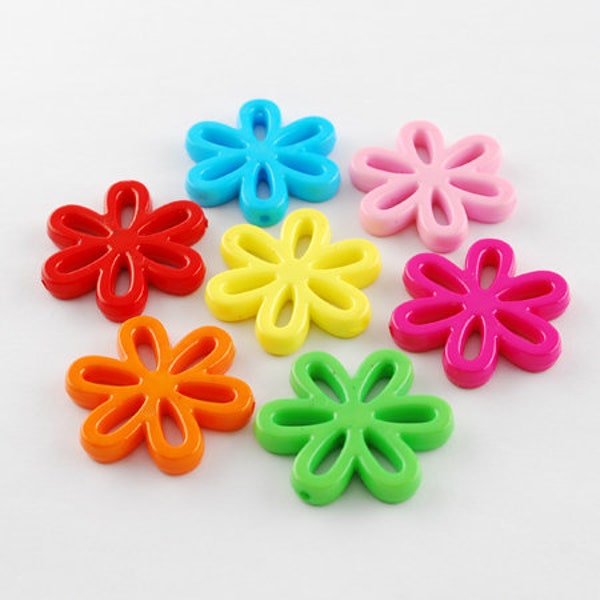 Colorful flower beads for jewelry making Large 31mm acrylic bead Candy Kid bead Jewelry supplies Accent bright bead Gigantic pacifier bead