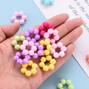 Colorful flower bead frame for jewelry making Bright floral bead Bubblegum bead Acrylic bead Candy kids bead Jewelry finding plastic beads