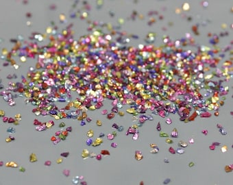 Rainbow Irregular crushed broken glass nail art Small glass chips glitter stone decoration uv resin epoxy fillings Jewelry making supplies