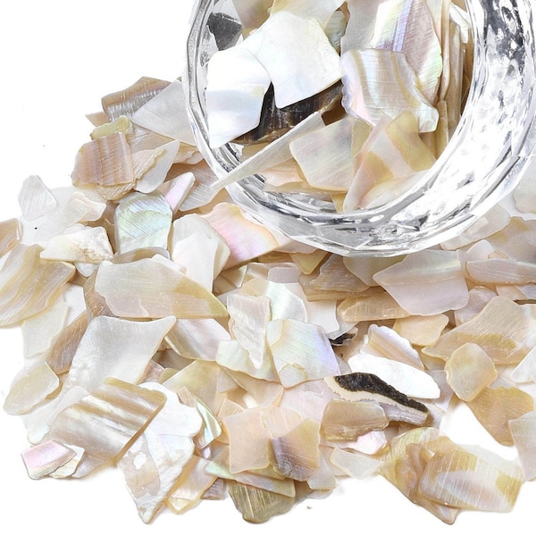Ecru natural abalone shell for resin craft Paua shell mica fragment, nail art shell mica slice, Dyed crashed shell, shell flake inlay