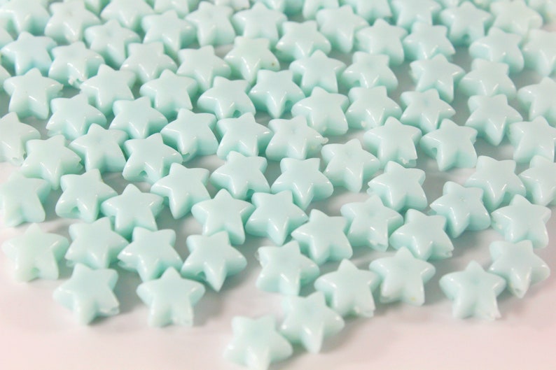 Colorful acrylic star loose spacer beads for jewelry making Candy color plastic 9mm large hole beads for kids bracelets star necklace making Niebieski