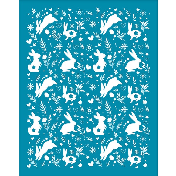 Easter Theme Pattern Silk Screen Printing Stencil for Painting on Wood, DIY Decoration T-Shirt Fabric, polymer clay