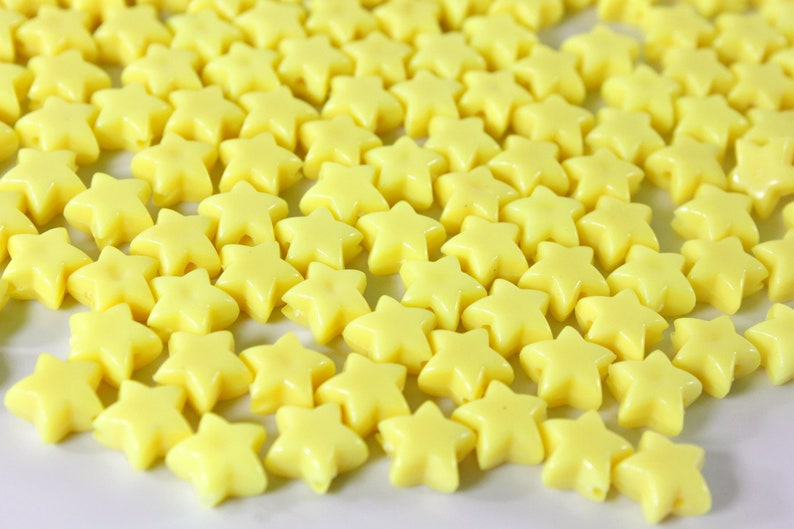 Colorful acrylic star loose spacer beads for jewelry making Candy color plastic 9mm large hole beads for kids bracelets star necklace making Żółty