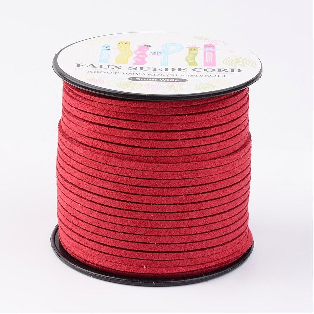 3mm Red Suede Leather Cord for Jewelry Making Faux Suede for Etsy