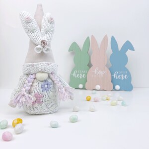 Easter Gnome, Spring Decor, Gift for Her, Spring Gnome, Easter Bunny, Gnome Decorations, Embroidery, Boho Spring