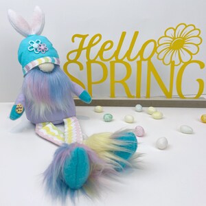 Easter Gnome, Spring Decor, Gift for Her, Spring Gnome, Easter Bunny, Gnome Decorations, Funky, Boho Spring, Rainbow