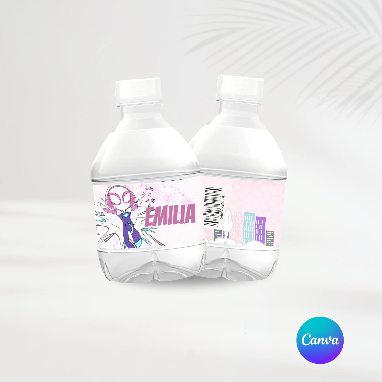Spidey Girl Birthday Water Labels | Editable Template | Spidey Party ...