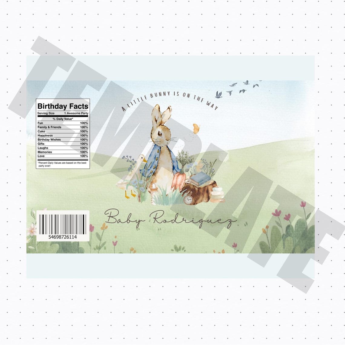 Peter Rabbit Name Labels Peter the Rabbit Party BUNDLE | Editable Templates | Chip Bags | Water ...