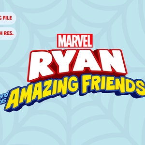Logotipo personalizado do Spidey e seus amigos incríveis | Arquivo digital | PNG | Festa de aniversário infantil | Letras personalizadas | Logotipo para impressão