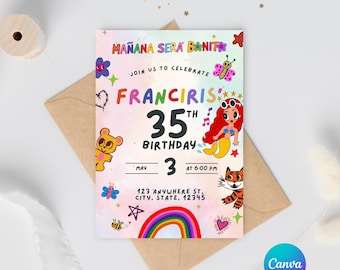 Manana Sera Bonito Party Invitation | Editable Template | Karol G E-Invite | Personalized Party | Canva
