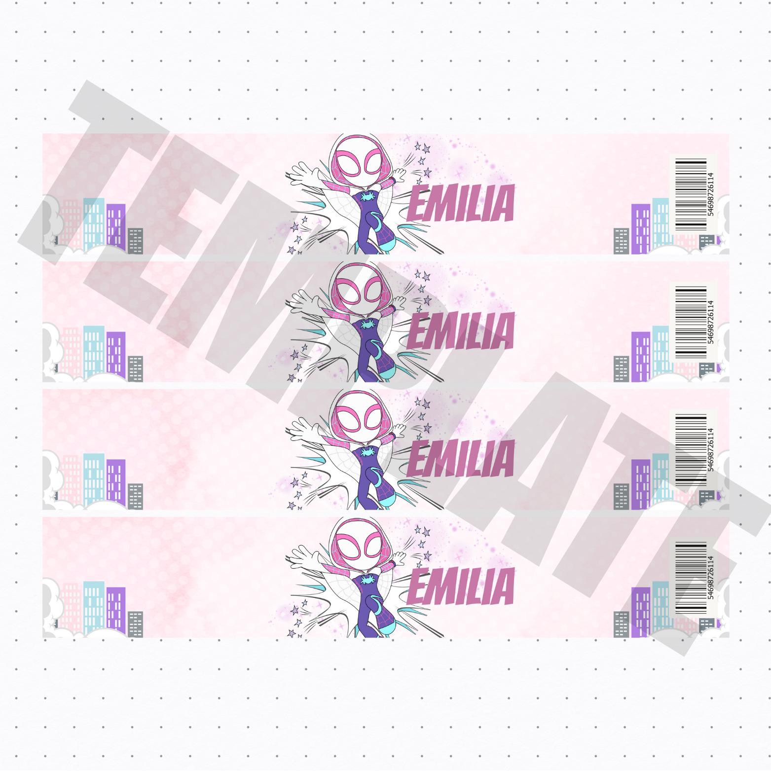 Spidey Girl Birthday Water Labels | Editable Template | Spidey Party ...