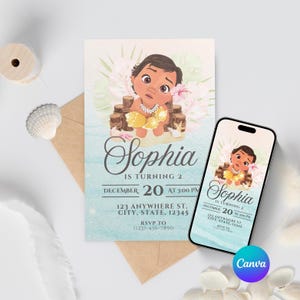 Baby Vaiana-festpaket | Redigerbara mallar | Vaiana-chipspåsar | Vaiana-vattenetiketter | Vaiana-inbjudan | Personligt kalas | Festgåvor bild 2