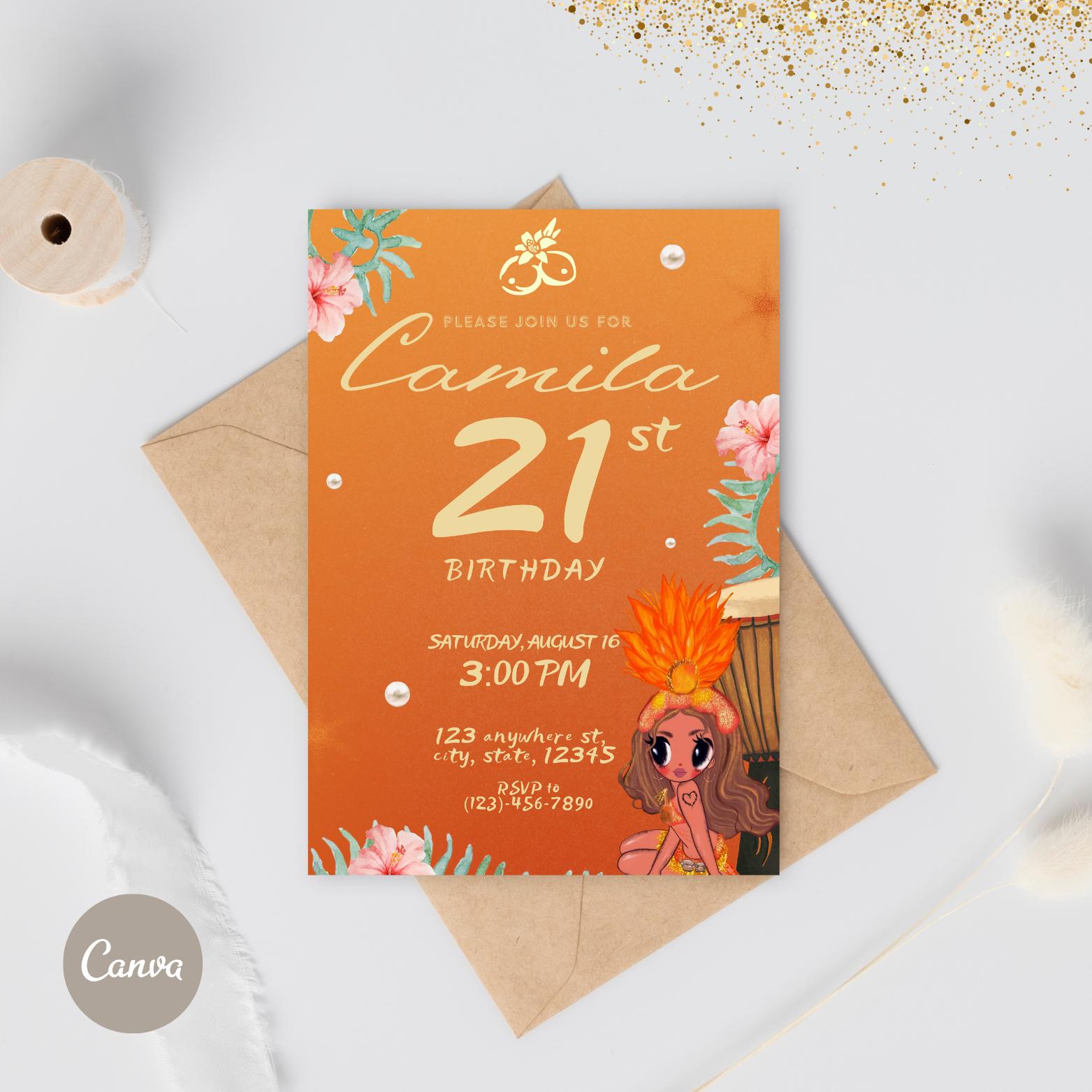 Tropicoqueta Party Invitation | Editable Template | Karol G E-Invite | Personalized Party | Canva