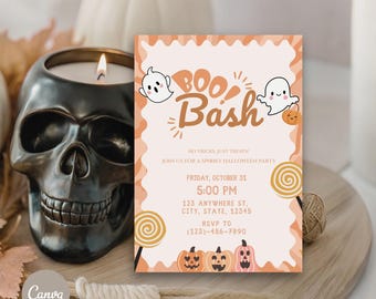 Spooky Halloween Invitation | Editable Template | Boo Bash E-Invite | Halloween Party | Personalized Party | Spooky Party | Canva