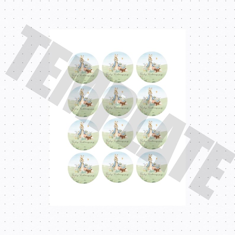 Peter Rabbit Name Labels Peter the Rabbit Labels | 2x2 Labels | Editable Template | Peter the ...