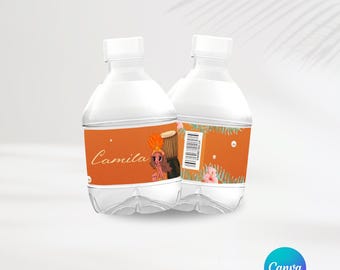 Tropicoqueta Party Water Labels | Editable Template | Karol G Party Favors | Personalized Party | Canva