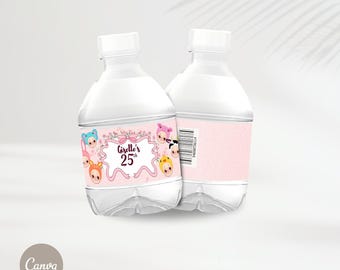 Sonny Angel Water Labels | Editable Template | Sonny Angel Party | Personalized Party | Canva