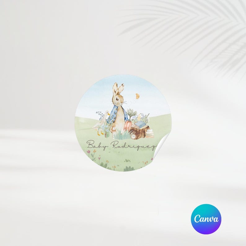 Peter Rabbit Name Labels Peter the Rabbit Labels | 2x2 Labels | Editable Template | Peter the ...