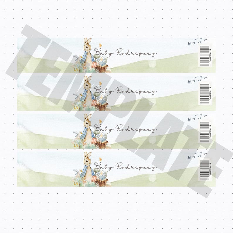 Peter Rabbit Name Labels Peter the Rabbit Party BUNDLE | Editable Templates | Chip Bags | Water ...