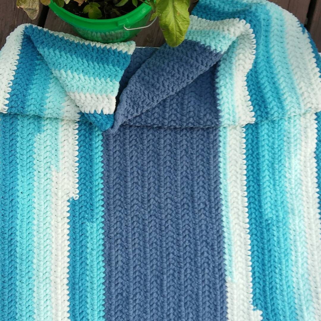 Soft Blue Baby Boy Blanket and Throw Etsy