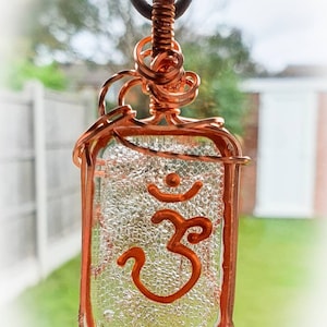 Om Pendant Wire Wrapped in Copper
