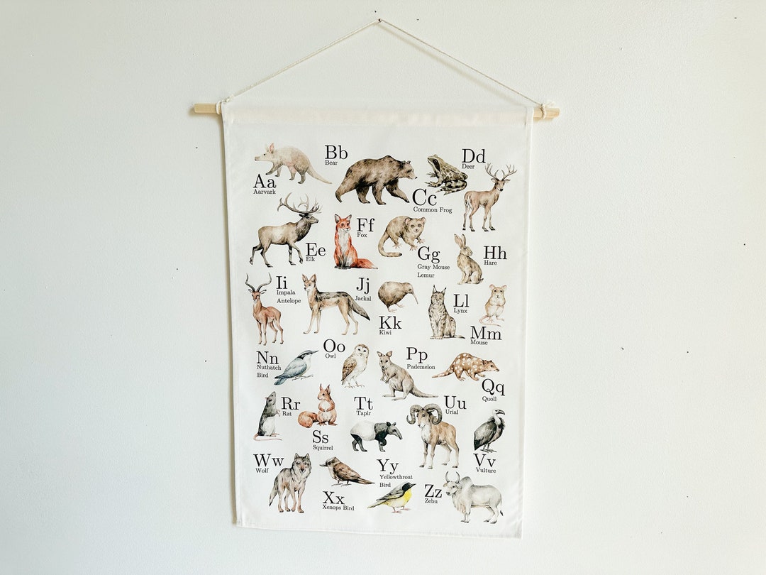 ABC Woodland Poster - Alphabet Numbers Tapestry Back to School ...