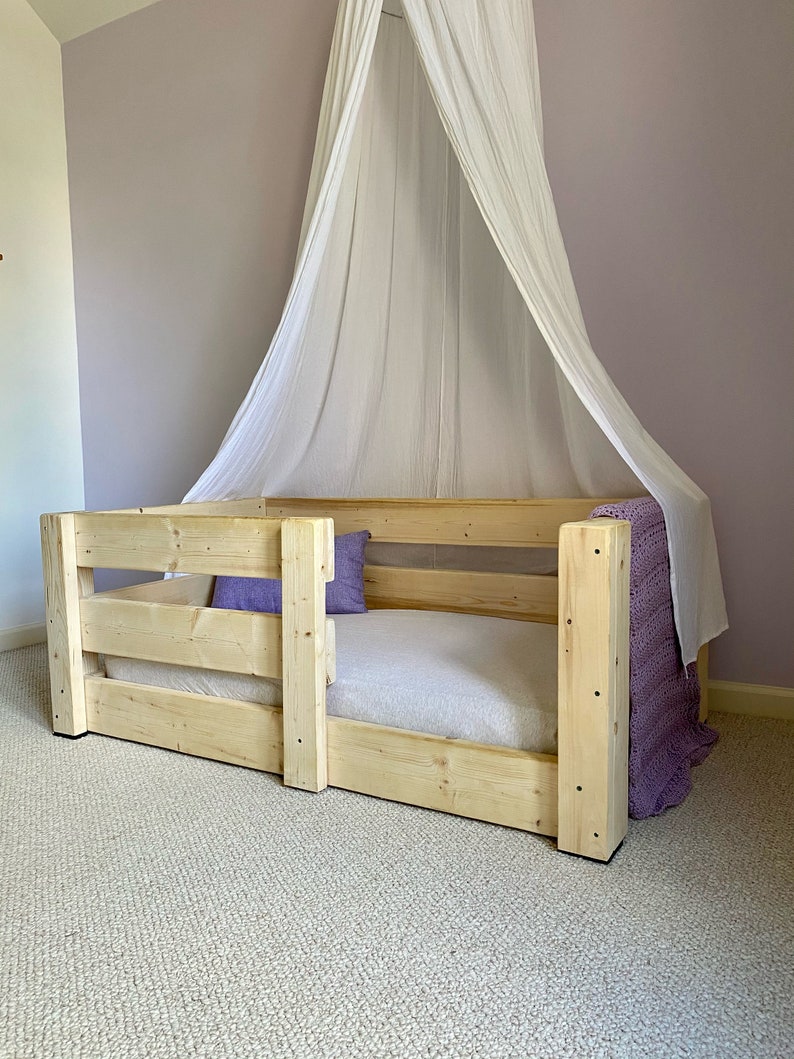 DIY Montessori Floor Bed Plan Crib Mattress Size Toddler ...