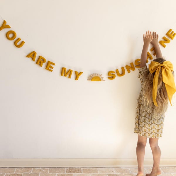 You Are My Sunshine Felt Garland - Boho Nursery Sunshine Banner