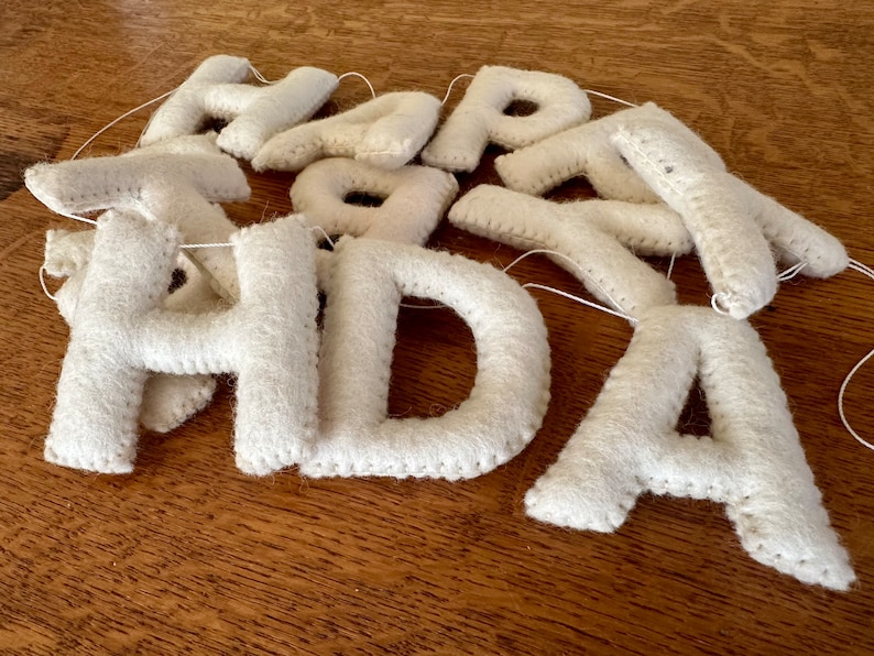 HAPPY BIRTHDAY Banner Felt Garland White Colors Kids Etsy