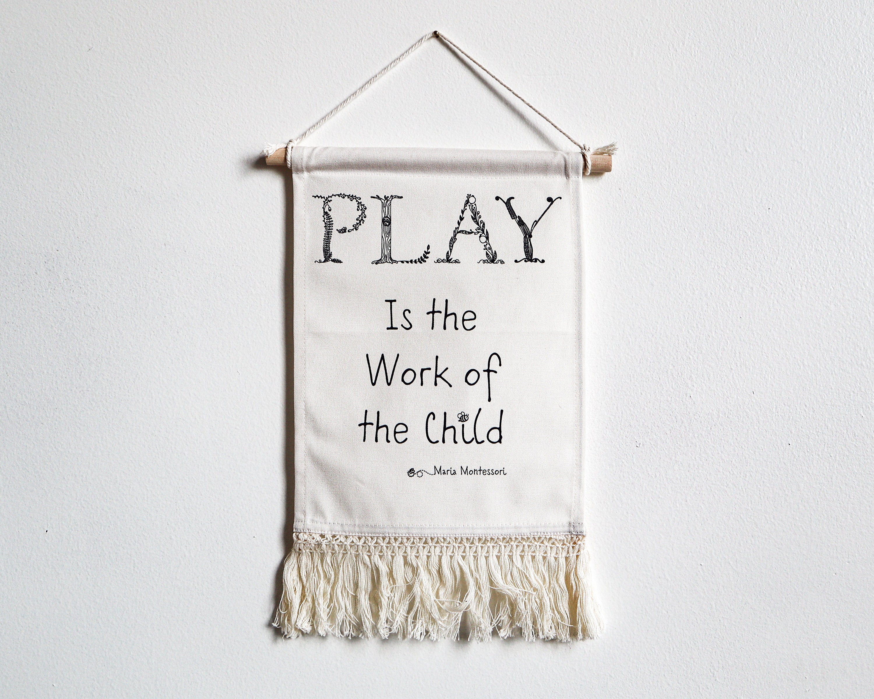 play-is-the-work-of-the-child-banner-wall-hanging-definition-etsy