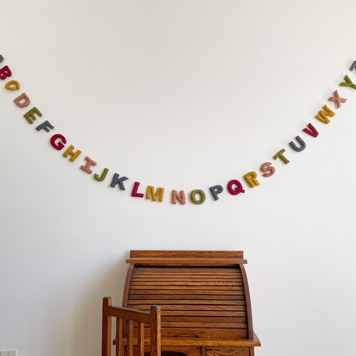 Alphabet Garland Felt ABC Garland Rainbow Boho Vibes Etsy