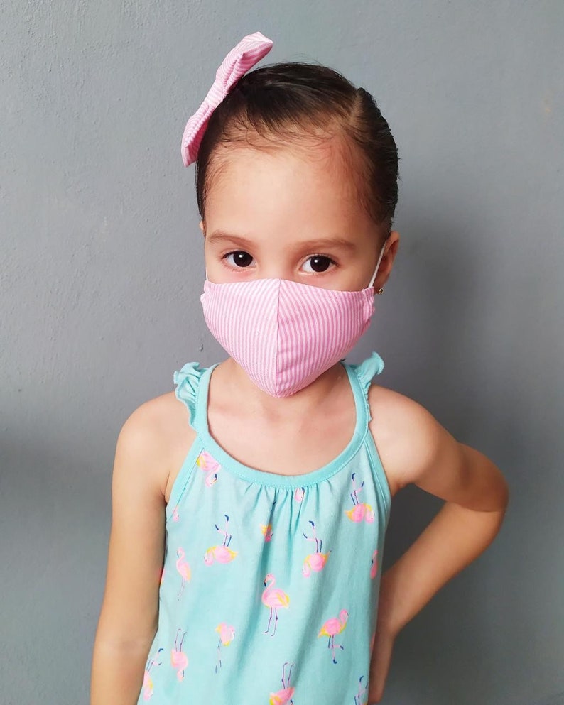 Girls face mask with bow. Kids face mask with filter. Girls Etsy