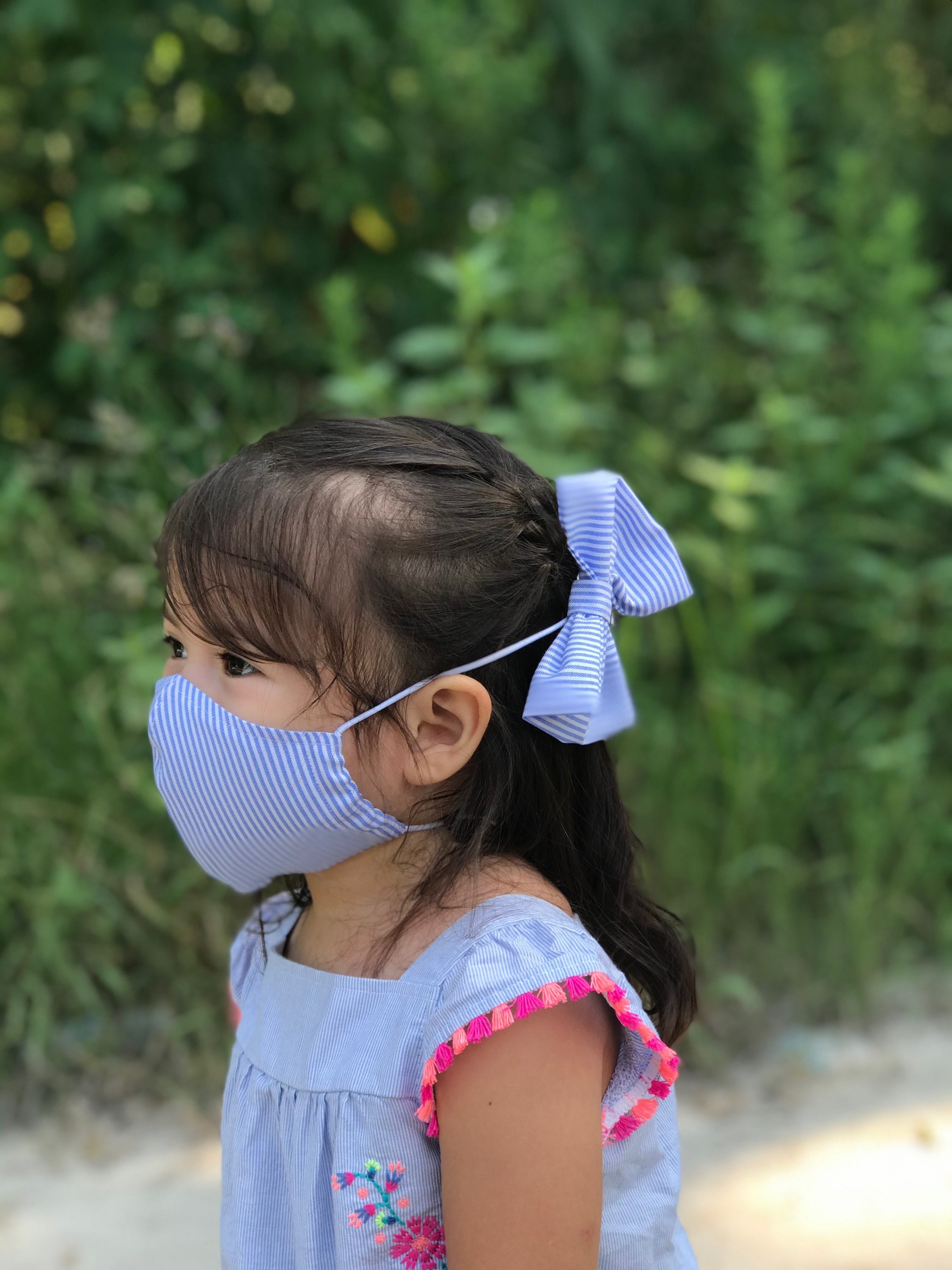 Girls face mask with bow. Kids face mask with filter. Girls Etsy